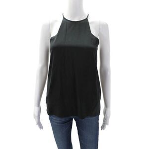 Tibi Womens Silk Halter Neck Sleeveless Camisole Tank Top Black Size 0